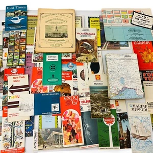 Vintage TRAVEL BROCHURE LOT Tourism Map USA, Canada & International Destinations - Picture 1 of 18