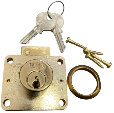 Yale 066S Messing 4-polig Zylinderschloss Schrank Kasse Schublade Spind Schrank