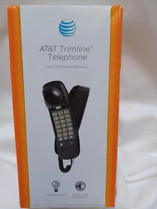 210 AT&T Trimline Corded Phone Black BRAND NEW Sealed 2015 13# Memory Redial - Zdjęcie 1 z 7