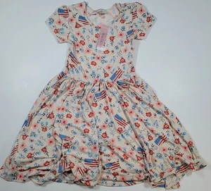 Dot Dot Smile Size 11 Girls Dress Twirl Patriotic USA Flag Cap Sleeve New - Picture 1 of 4