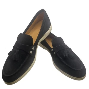 M. Gemi Sonia Loafer Black Suede Tassel Round Toe Shoe Sz 37.5 US Sz 7-7.5 - Picture 1 of 11