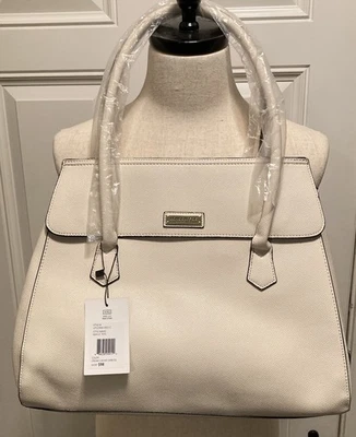 London Fog Maille Tote Bag Purse 100th Anniversary Cream Caviar Emboss NWT - Image 1 of 4