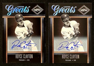 2011 Panini Limited Greats Royce Clayton #39 AUTO Autograph /499!!! (2) CARD LOT - Picture 1 of 2