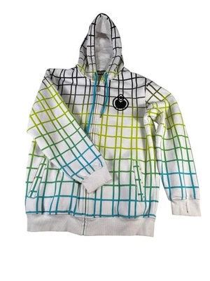 Винтажный Nomis куртка с капюшоном полный молнии мужской Sz L клетку зеленый синий сноуборда Y2K - Изображение 1 из 4