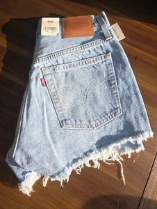 LEVIS Premium 501 High Rise Womens Shorts Sz 26 Frayed Distressed - Picture 1 of 11