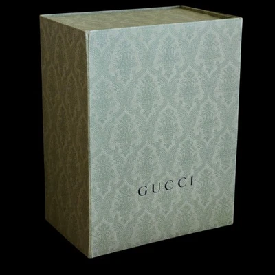 GUCCI Caja de Regalo VACÍA Brocado Verde Solapa de Cartón Magnética 141/2"× 11"× 7" Foto 1 de 4