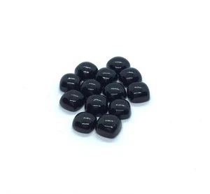 Cojín de ónix negro natural cabujón trasero plano piedras preciosas sueltas para hacer joyas - Imagen 1 de 16