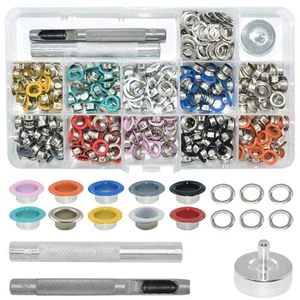 Grommets Kit 1/4 inch Metal Eyelets 300 Set for Bag Shoes Clothes Crafts, 10 ... - Picture 1 of 7
