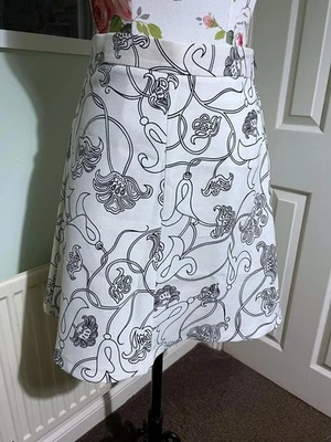 Zara Cream/Beige Skirt UK10 - Floral A-line Elegant Lined NWOT - Image 1 of 4