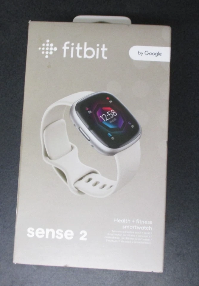 Fitbit Sense 2, Reloj Inteligente Avanzado de Salud y Estado Físico, Blanco Lunar/Platino Foto 1 de 1