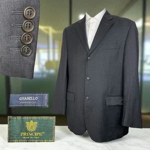 Principe Italy Made Sport Coat Mens 42R Gray Solid Guabello Lanificio Italy Wool - Picture 1 of 12