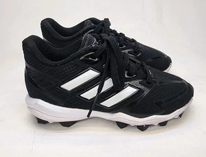 Kinder Größe 12K Adidas Icon 8 MD Point Jugend Baseball Stollen Schuhe schwarz  - Bild 1 von 7