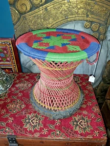 HANDMADE MUDHA BAMBOO STOOL FROM NEPAL - FAIR TRADE - Picture 1 of 15