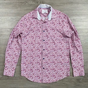 Construct Men's Floral Pink Long Sleeve Shirt Cooling Comfort Button Down Slim - Picture 1 of 5