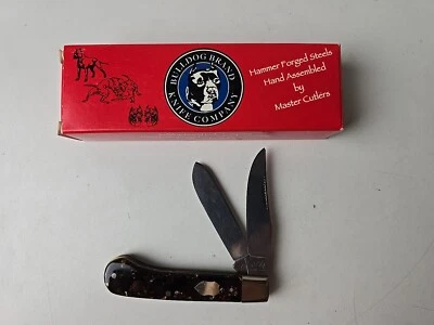 Cuchillo trampero escudo cresta escamas carey BULLDOG BRAND Soligen Alemania Foto 1 de 4