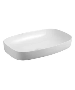 New Seima Semi Insert Ceramic Basin 600mm x 380mm Rounded Rectangular Gloss Whit - Picture 1 of 2