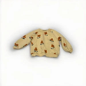 ZARA Girls Sweatshirt Lite Yellow Flower / Printed Size 4 Years Good Condition - Picture 1 of 3