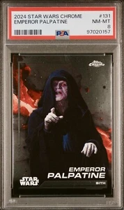 🔥 2024 TOPPS CHROME STAR WARS #131 EMPEROR PALPATINE 🔥 PSA 8 💎 POP 1 !! - Picture 1 of 2
