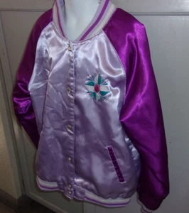Disney Store Anna & Elsa Frozen Varsity Jacket - PURPLE Size 9/10 - Picture 1 of 8