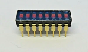 Interruptor de inmersión DSS708 FUJISOLU 8 POSICIONES DORADO DIL16TH 0.1A, 50VDC - Imagen 1 de 5