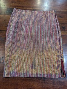 Rachel Roy Gooseberry Pencil Skirt 14 Metallic Thread Woven Lined - Picture 1 of 11