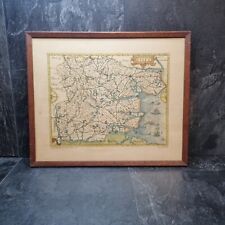 Vintage John Nordens MS. Map Of Essex 1594 Framed Essex Record Office 