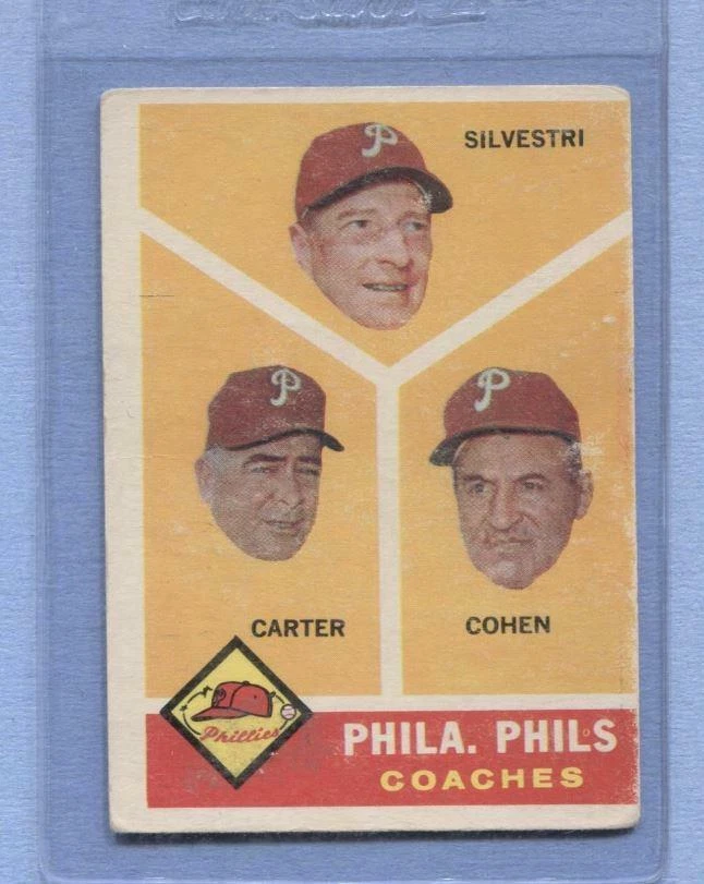 1960 Topps #466 Philadelphia Phillies Coaches (Silvestri, Carter)   Vg-Ex   A1 - Image 1 of 1