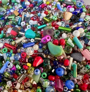 50 Grams Assorted Seed + 2-Hole Matubo Preciosa Glass Beads Mix with Two Holes - Bild 1 von 13