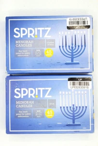 Velas cónicas de menorá de Janucá sin perfume Spritz cera de parafina azul blanco - 2 45 quilates - Imagen 1 de 9