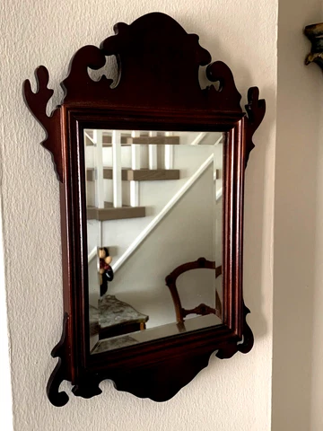 Beautiful Antique Chippendale Wood mirror Cover