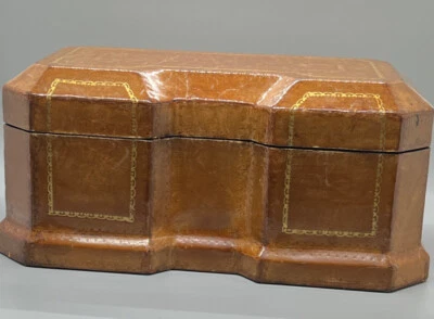 Jewelry Maitland Smith Box  Storage  Gold Brown  11.5x6.5x5.5” Gilt - Image 1 of 4