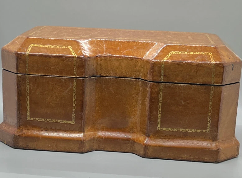 Jewelry Maitland Smith Box  Storage  Gold Brown  11.5x6.5x5.5” Gilt - Image 1 of 4