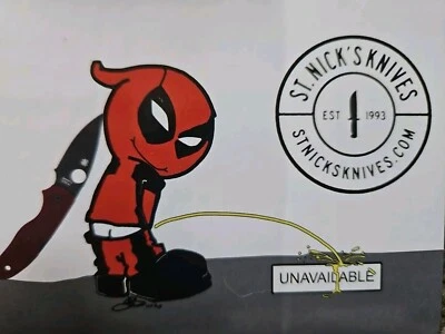 Spyderco St. Nick's Exclusive Native5 CPM 4V blade W/Clip & Deadpool Sticker   - Image 1 of 4