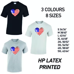American Heart Herren Baumwolle T-Shirt 3 Farben 8 Größen verfügbar bedruckt - Bild 1 von 7