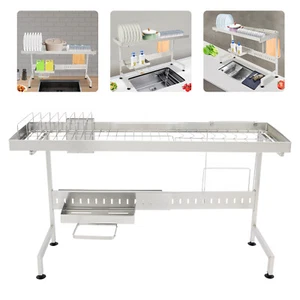 Over The Sink Dish Drainer Drying Rack, Adjustable Length Over Sink Dish Drying - Picture 1 of 24