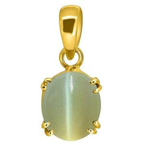 7.25 Ratti 6.72 Carat A+ Quality Natural Cat Eyes Lehsunia Ketu Pendant LOCKET - Picture 1 of 4