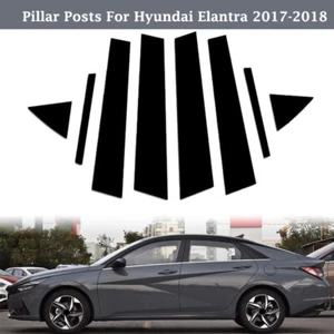 8 postes de columna negro brillante para Hyundai Elantra sedán 17-2020 - Imagen 1 de 12
