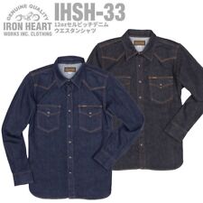 IRON HEART IHSH-33 12oz Selvedge Denim Western Shirt Size XS-3XL One-washed MIJ