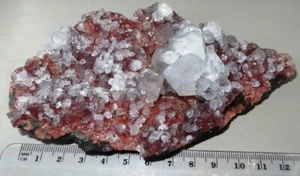 Apophyllite on Red Heulandite - Indian Mineral specimen 135x90mm 279g #rap110 - Picture 1 of 3