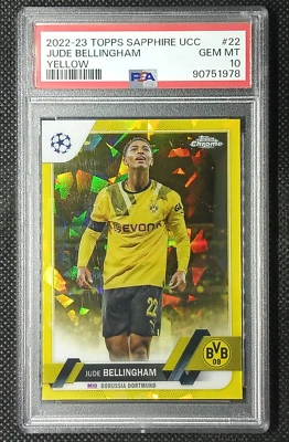 Jude Bellingham 2022-23 Topps Chrome Sapphire Yellow #/99 PSA 10 - Image 1 of 2