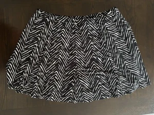 Susan Graver XL Skort Womens Black Geometric Liquid Knit Stretch Elastic Waist - Picture 1 of 6