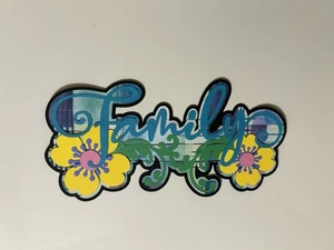 Family Floral Handmade Scrapbook Title Die Cut Paper Pieced - Picture 1 of 3