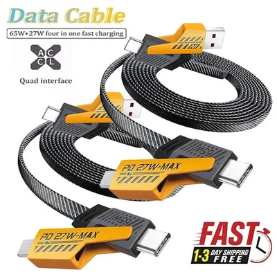 wholesale Multi Charging Cable 4 in 1 Charging Cable for iPhone Samsung Android - Image 1 of 4