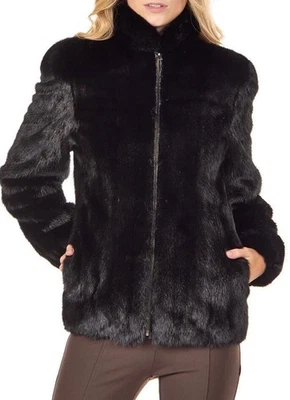 Casaco feminino de pele de vison real todos os tamanhos pré-venda - Imagem 1 de 4