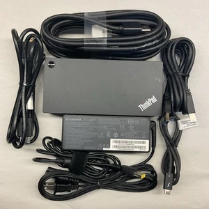 Lenovo 40AY ThinkPad Universal USB-C DockingStation W/ 90w PowerAdapter 5 CABLES - Zdjęcie 1 z 10
