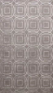 Modern Trellis Oriental Area Rug 5x8 Contemporary Hand-Tufted Wool & Silk Carpet - Picture 1 of 9