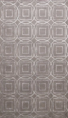 Modern Trellis Oriental Area Rug 5x8 Contemporary Hand-Tufted Wool & Silk Carpet - Image 1 of 4