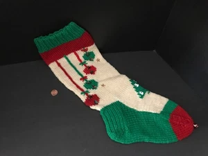 Vintage großer handgestrickter Weihnachtsstrumpf aus Wolle - Bild 1 von 7
