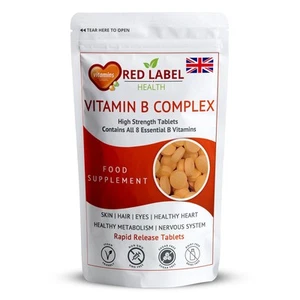 Vitamin B Complex 100 Tablets High Strength B1 B2 B3 B5 B6 B7 B9 B12 - Picture 1 of 10