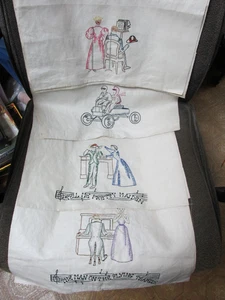 ""GESCHIRRTÜCHER BESTICKT LEINEN"" - 4ER SET - LANG - NEU - Bild 1 von 3